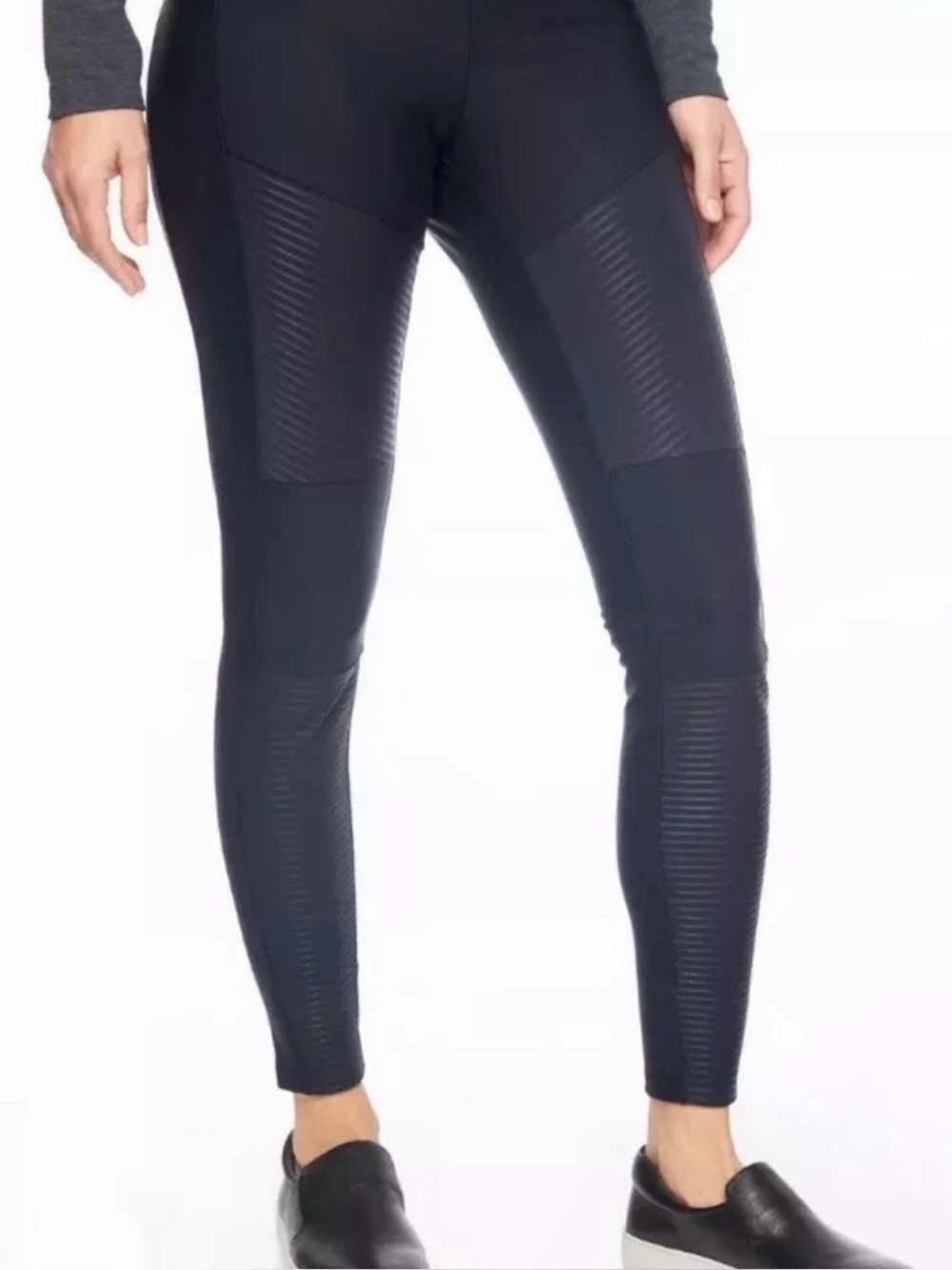 Women's Black Athleta Moto-Panel Leggings 8P